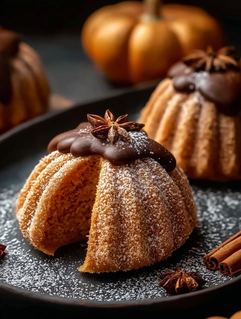 Trufas de cheesecake de calabaza en un plato.