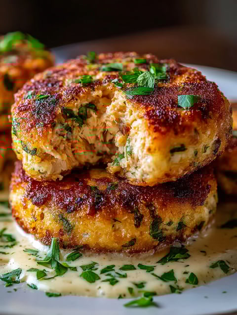 Tortitas de atún crujientes y con queso.