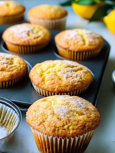 Bandeja con muffins de naranja y cardamomo