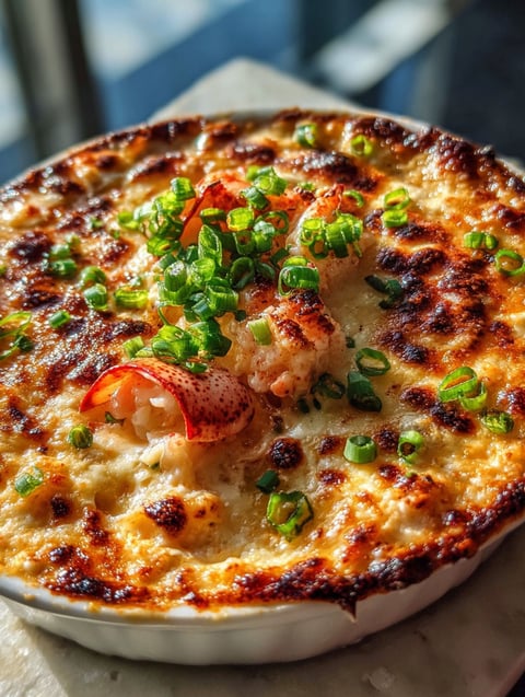 Comida rica con camarones, langosta y verduras.
