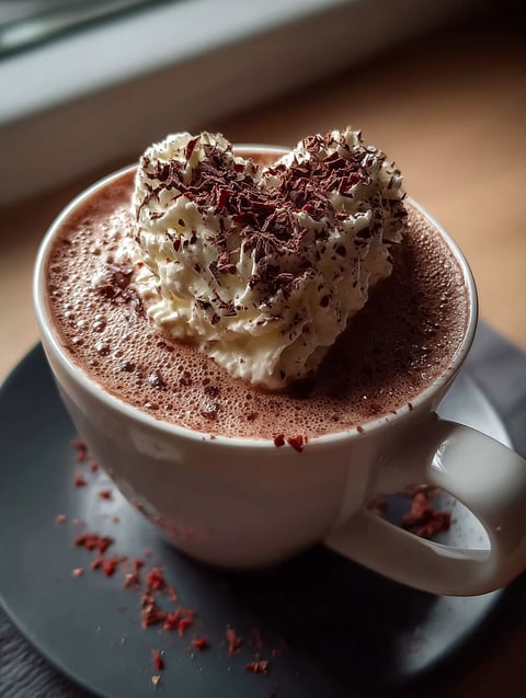 Un postre en forma de corazón delicioso.