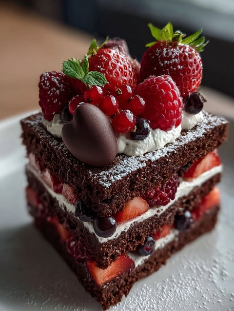Un postre delicioso con chocolate y fresas.